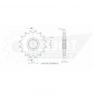 ESJOT Front sprocket 16 Z