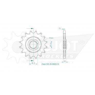 ESJOT Front sprocket 16 Z