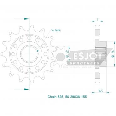 ESJOT Sport front sprocket 15 Z