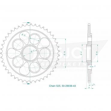 ESJOT  Sprocket 43 Z