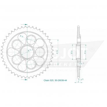 ESJOT  Sprocket 44 Z