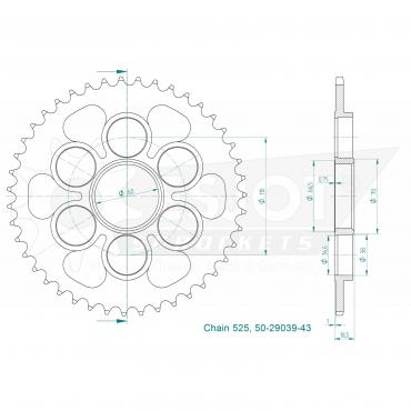 ESJOT Sprocket steel 43 Z Ducati