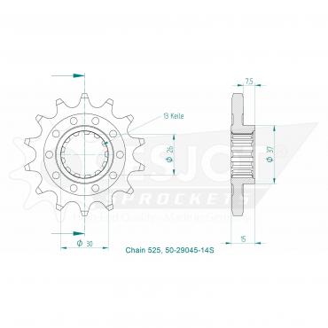 ESJOT Front Sprocket 14S Z