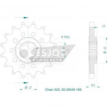 ESJOT Front Sprocket 16S Z