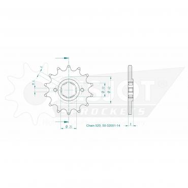 ESJOT Front Sprocket 14 Z