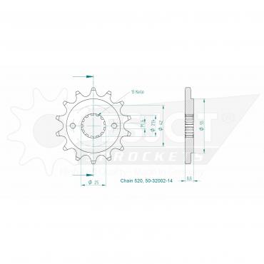 ESJOT Front Sprocket 14 Z