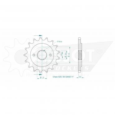 ESJOT Front sprocket 17 Z