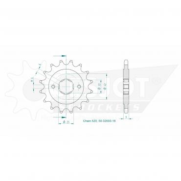 ESJOT Front sprocket 16 Z