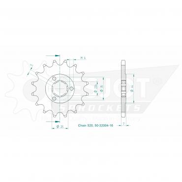 ESJOT Front sprocket 16 Z