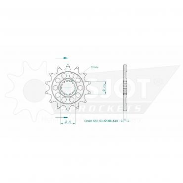ESJOT Sport front sprocket 14 Z