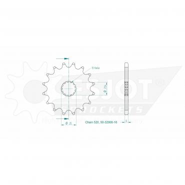 ESJOT Front sprocket 16 Z