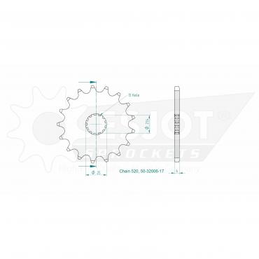 ESJOT Front Sprocket 17 Z