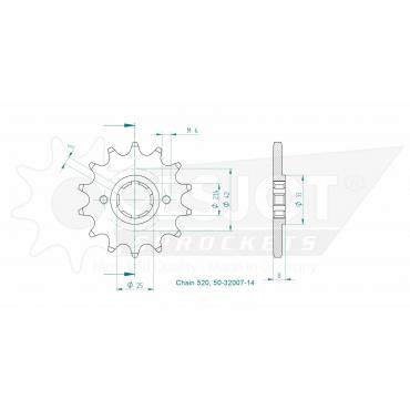 ESJOT Front sprocket 14 Z