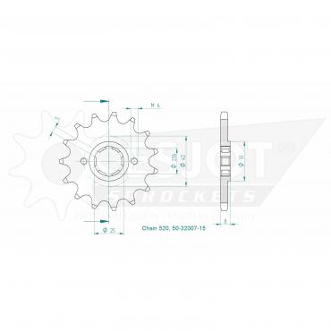 ESJOT Front sprocket 15 Z
