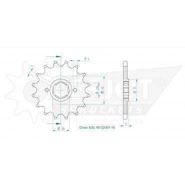 ESJOT Front Sprocket 16 Z