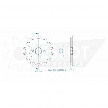 ESJOT Front Sprocket 16 Z