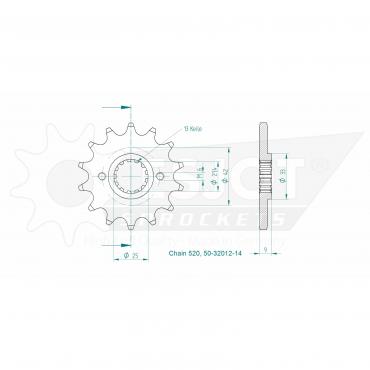 ESJOT Front sprocket 14 Z