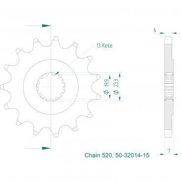 ESJOT Front sprocket 15 Z