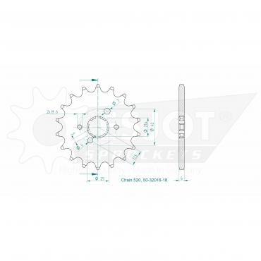 ESJOT Front Sprocket 18 Z