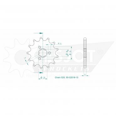 ESJOT Front Sprocket 13 Z