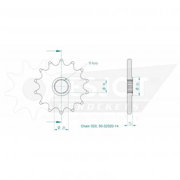 ESJOT Front Sprocket 14 Z