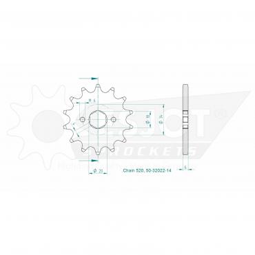 ESJOT Front Sprocket 14 Z