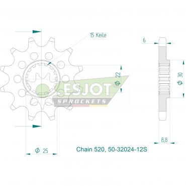 ESJOT Sport front sprocket 12 Z