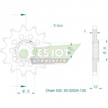 ESJOT Sport front sprocket 13 Z