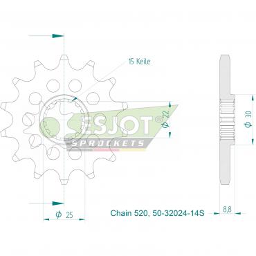 ESJOT Sport front sprocket 14 Z