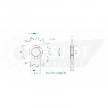 ESJOT Front Sprocket 15 Z
