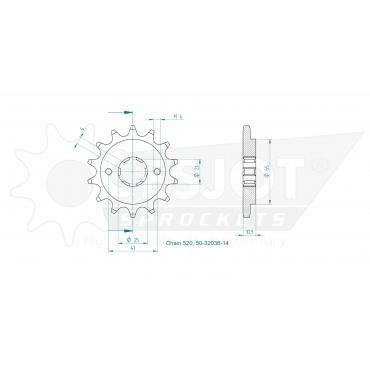 ESJOT Front Sprocket 14 Z