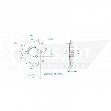 ESJOT Front sprocket 13 Z
