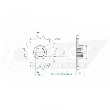 ESJOT Front sprocket 16 Z