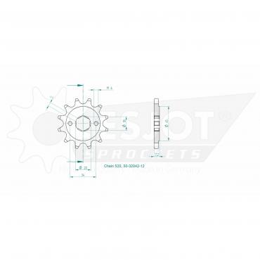 ESJOT Front sprocket 12 Z