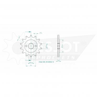 ESJOT Front sprocket 14 Z