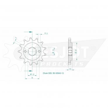 ESJOT Front Sprocket 13 Z