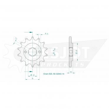 ESJOT Front Sprocket 14 Z