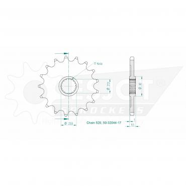 ESJOT Front Sprocket 17 Z