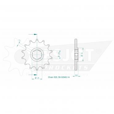 ESJOT Front sprocket 14 Z