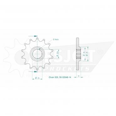 ESJOT Front sprocket 14 Z