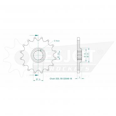 ESJOT Front sprocket 16 Z