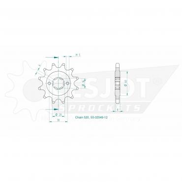 ESJOT Front Sprocket 12 Z