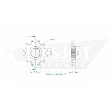 ESJOT Front sprocket 12 Z