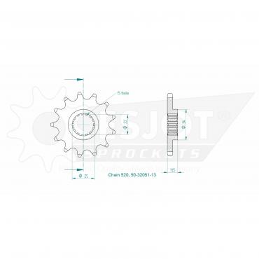 ESJOT Front sprocket 13 Z
