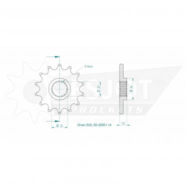 ESJOT Front sprocket 14 Z