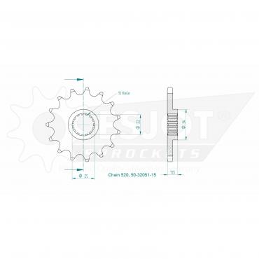ESJOT Front sprocket 15 Z