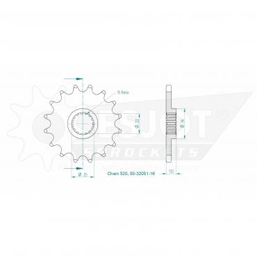 ESJOT Front sprocket 16 Z