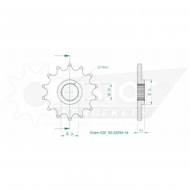 ESJOT Front sprocket 14 Z