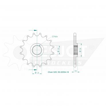 ESJOT Front sprocket 16 Z