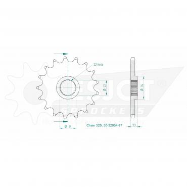 ESJOT Front Sprocket 17 Z